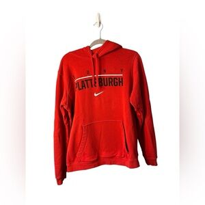 Nike SUNY Plattsburgh Red Hoodie Sweatshirt Medium